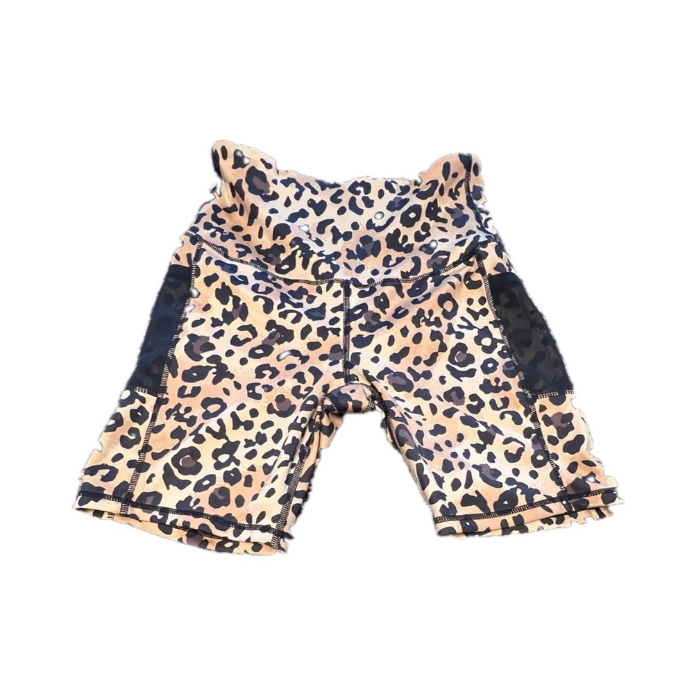 legend leopard print workout shorts